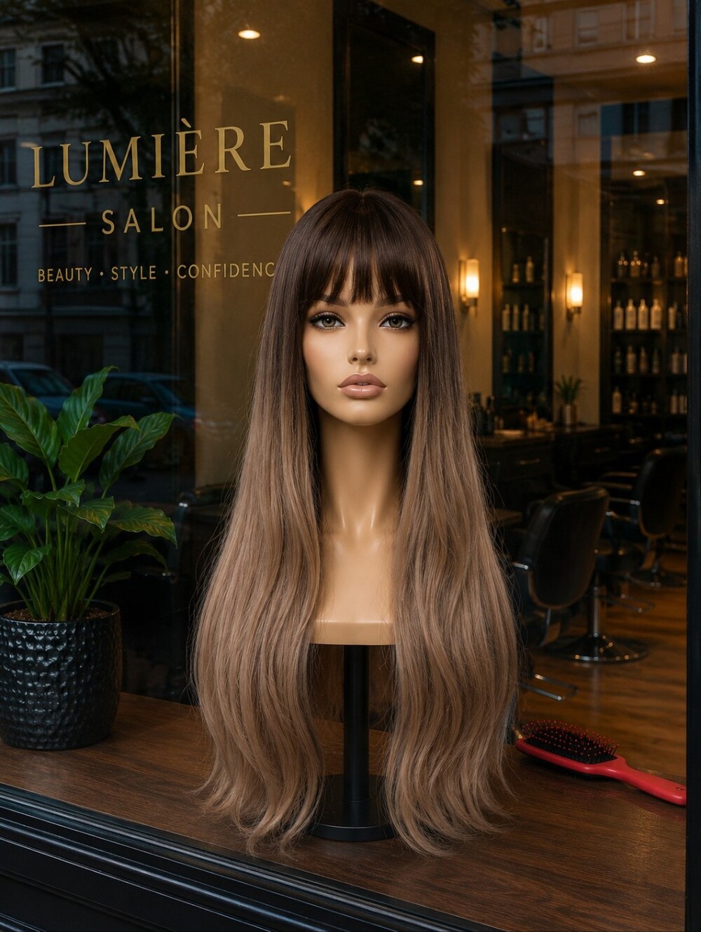 Ombre Synthetic wig with bangs